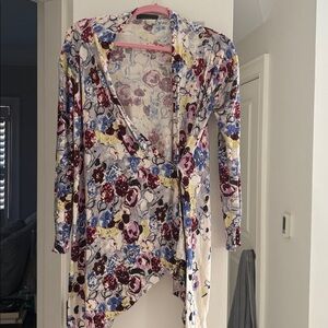 Floral Wrap Sweater